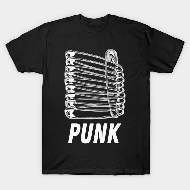 Punk #3 - Safety Pin Typography Design T-Shirt by DankFutura